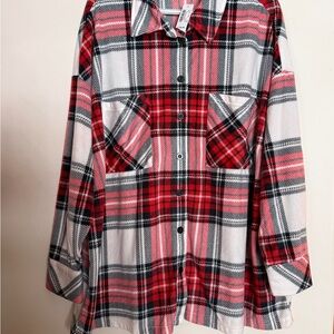 La Vie En Rose Red and White Plaid Shirt